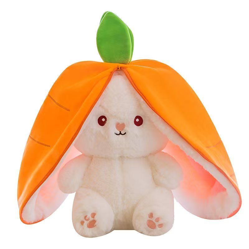 Carrot rabbit puppet, doll, plush doll, pillow